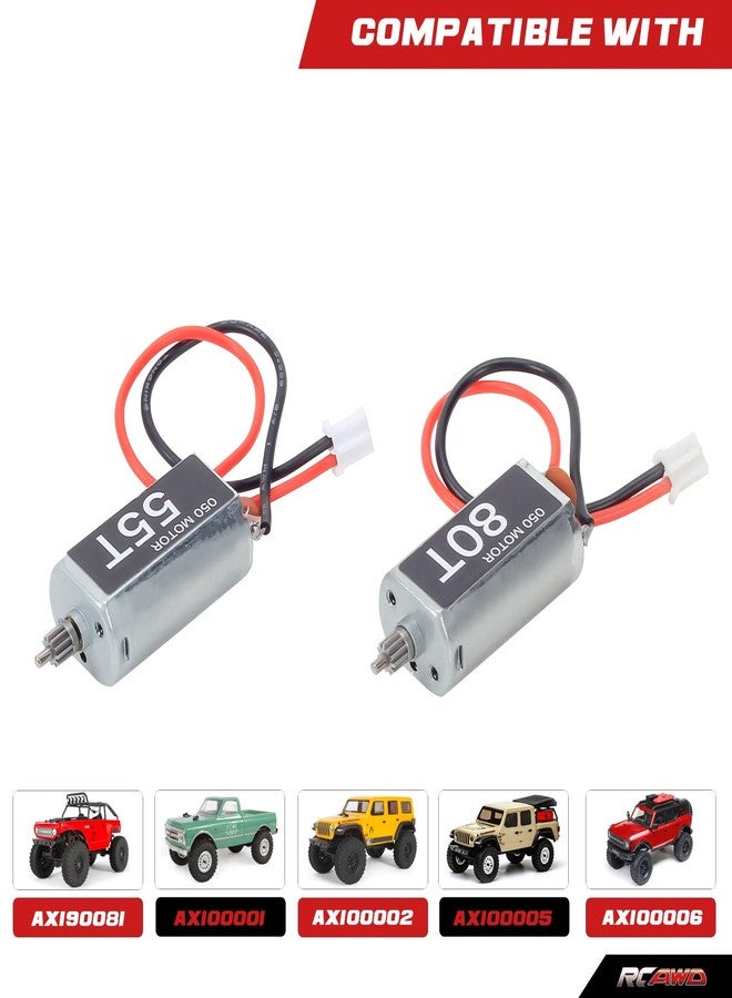 RCAWD 050 Brushed 55T Motor and 80T Motor for 1/24 Scx24 Deadbolt Chevrolet Wrangler Gladiator Bronco Crawlers Upgrade Parts - Image 2